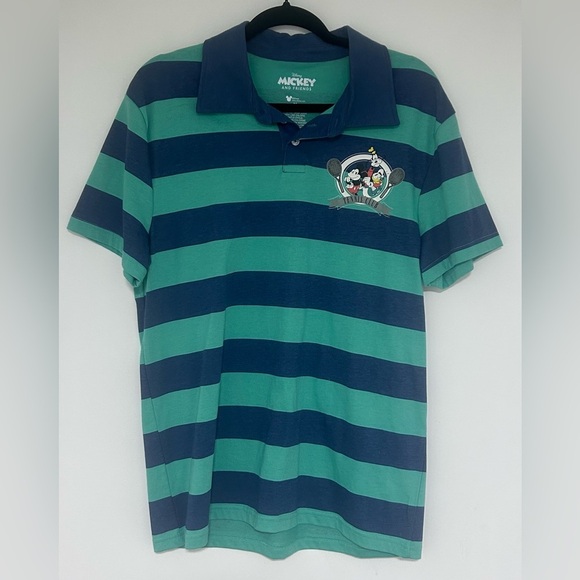 Disney Men's Mickey Mouse Short Sleeve Polo Shirt Blue Size Medium NWOT - Picture 2 of 7